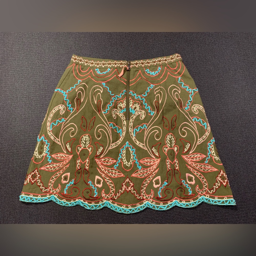 New Anthropologie Japna‎ A-line mini skirt size 6 Beaded Embroidered - Picture 7 of 7